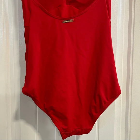 MICHAEL Michael Kors Red Twist-Tie Halter Swimsuit. Size 6. - Picture 9 of 15